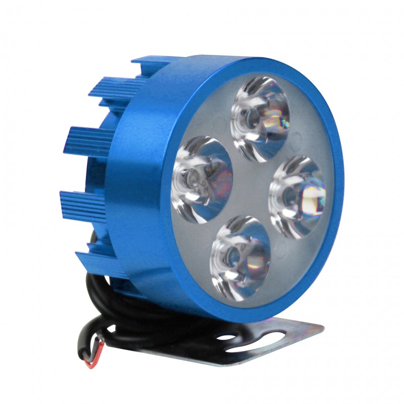 FARO AUXILIAR 4 LEDS CON ESTROBO AZUL 12V 4W