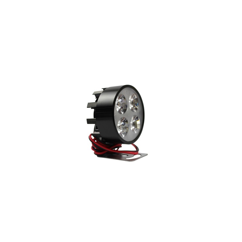 FARO AUXILIAR 4 LEDS CON ESTROBO NEGRO 12V 4W