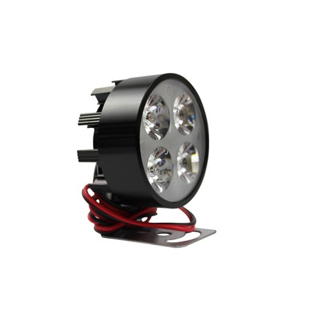 FARO AUXILIAR 4 LEDS CON ESTROBO NEGRO 12V 4W