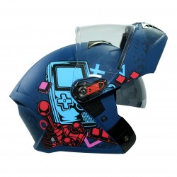 CASCO GHIRA GH1000PRO AZUL MATE GAMER CONTINUE ABATIBLE SVS