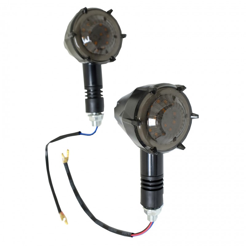 DIRECCIONAL DELANTERA/TRASERA CHOPPERS BOBBER ARO AZUL LED SET 12V